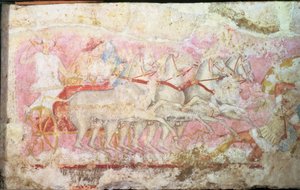 Amazones conduisant un char, détail du côté du sarcophage des Amazones, Tarquinia, 4e siècle av. J.-C. (détail) - Unbekannt
