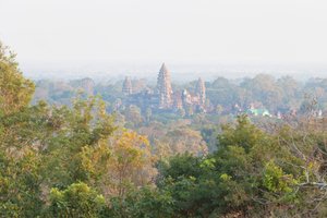 Angkor Wat vu du temple de Phnom Bakheng, Siem Reap, Cambodge