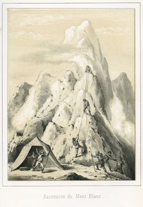 Avalanche sur le Mont Blanc ayant entraîné la mort de trois guides. Gravure « Ciel Terre et Mer » par R. Delasalle, vers 1860 - Unbekannt