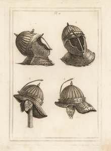 Casque de bar 1,2, et casque du duc de Monmouth avec un ressort pour soutenir un panache