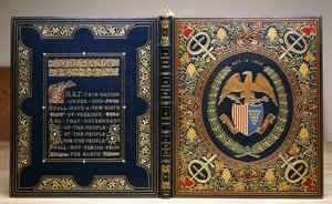 Reliure du livre "Le discours de Gettysburg et le second discours inaugural, 1928"