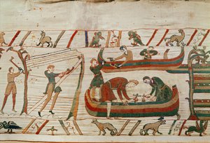 Construction de navires sous les ordres du duc Guillaume, Tapisserie de Bayeux
