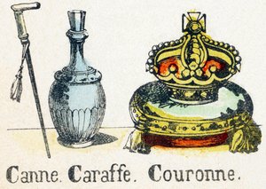 C - Canne Caraffe Couronne - Alphabet - divertissements enfantins - Imagerie d