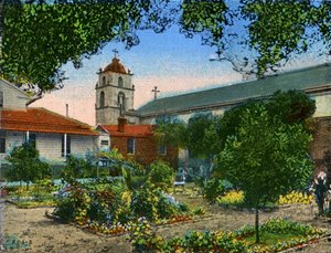 Californie : Mission San Buena Ventura et jardin