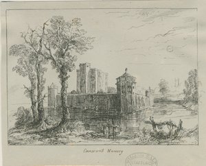Château de Caverswall : croquis à l