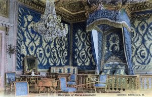 Château de Fontainebleau : chambre de la reine Marie-Antoinette - Carte postale fin 19e-20e siècle