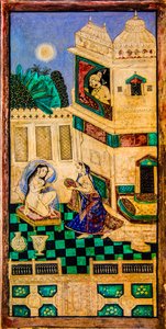 Cour de Chittra Shala avec des peintures fines virtuoses, Fort de Taragarh, Bundi, Rajasthan, Inde, Asie