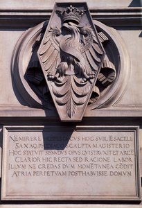Blason sur le château royal de Wawel à Cracovie, Pologne