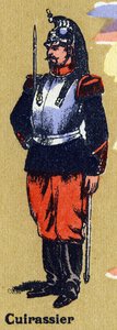 Cuirassier en uniforme de soldat. Alphabet illustré. Imageries réunies à Jarville-Nancy, début du 20ème siècle. - Unbekannt