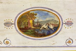 Détail de la décoration représentant des cygnes, La Salle Rouge, Appartement Royal, Palais des Normands, Palerme, Sicile, Italie - Unbekannter Künstler