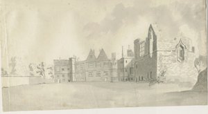 Château de Dudley - Le Donjon : dessin au lavis sépia, nd [vers 1790] - Unbekannt