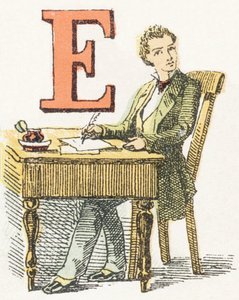 E - Écrivain - Alphabet Enfantin, Éditions Gordinne 1920 (gravure) - Unbekannt