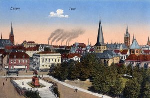 Essen, Allemagne - Vue du centre-ville, début du 20ème siècle