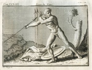 Études sur la figure humaine lançant un objet avec grande impétuosité. Gravure du « Traité de la peinture » de Léonard de Vinci - Unbekannt