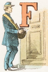 F - Facteur - Alphabet Enfantin, Éditions Gordinne, vers 1920