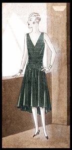 Mode : robe de soirée au printemps 1928 - Unbekannter Künstler