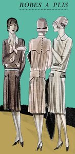 Mode : robes de jour plissées au printemps 1928