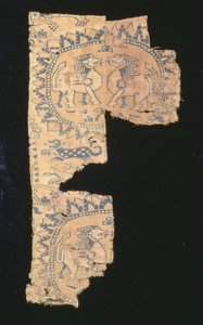Fragment de lampas de lin et de soie, Asie centrale