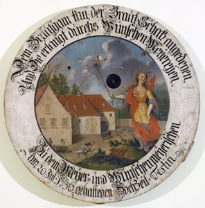 Musée franconien Feuchtwangen Moyenne Franconie Bavière Allemagne collection de cibles de tireurs cible de mariage de 1756 avec la déesse Fortune - Unbekannt