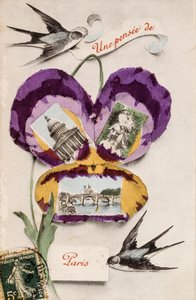 Carte de vœux française avec des éléments floraux