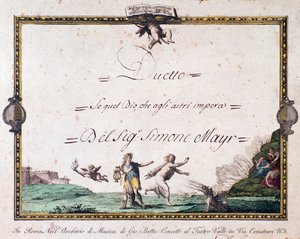 Frontispice du duetto Se quel dio che agli astri impera de Giovanni Simone Mayr. - Unbekannter Künstler