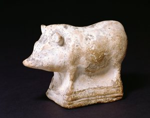Hochet de cochon de Eleusis, Grèce, 410-380 av. J.-C. (terre cuite)