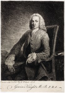 Gowin Knight, scientifique, vers 1751