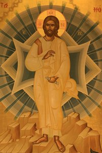 Icône orthodoxe grecque représentant la Transfiguration de Jésus - Unbekannt