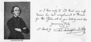 Écriture et signature de Mendelssohn