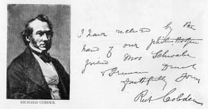 Écriture et signature de Richard Cobden