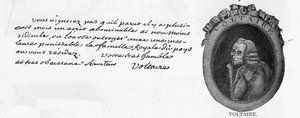Écriture et signature de Voltaire, d