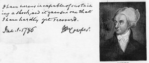 Écriture et signature de William Cowper - Unbekannt
