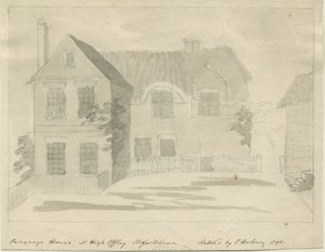 High Offley - Presbytère : dessin au crayon et au lavis, 1790 - Unbekannt
