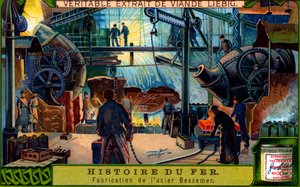 Histoire du fer : Procédé Bessemer dans une usine