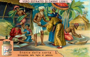 Histoire du papier : Utilisation des feuilles de palmier