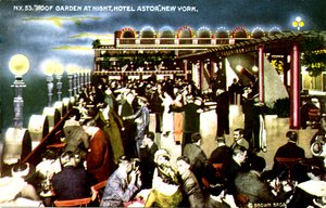 Hôtel Astor, New York - jardin sur le toit la nuit
