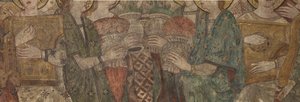 Intérieur. Croisée nord. Autel (Autel des peintures murales). Original de la chapelle principale. Peintures murales (fresque ?). Détail. Fin 14ème siècle - Unbekannt