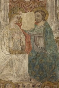 Intérieur. Croisée nord. Autel (Altar de las pinturas murales). Original de la chapelle principale. Peintures murales. (détail) Fin du 14ème siècle. - Unbekannt
