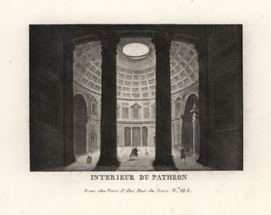 Intérieur du Panthéon montrant le dôme à caissons et l