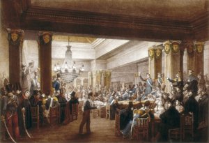 Vue intérieure du « café Nuevo ». Madrid, XIXe siècle. Gravure