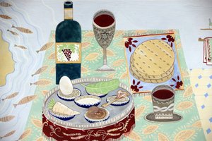 Musée juif de Suisse, Bâle, une table dressée pour un Seder de Pâque (photo) - Unbekannt