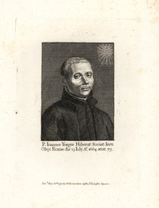 John Yonge, Ioannes Yongus, prêtre jésuite irlandais, décédé en 1664, âgé de 75 ans. Gravure sur cuivre de William Richard, Portraits Illustrating Granger