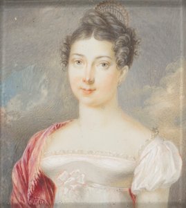 Jeune dame en robe Empire blanche - Unbekannter Künstler