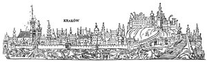 Cracovie. Vue de la ville au seizième siècle. Pologne - Unbekannter Künstler