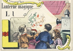 L : lanterne magique - Alphabet des jeux, vers 1890 (illustration) - Unbekannt