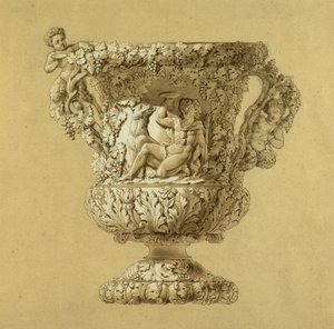 Grande cruche de vin. Dessin à l