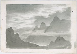 Couches de stratus, entourant les pentes de la montagne, c 1803-1811 - Unbekannter Künstler