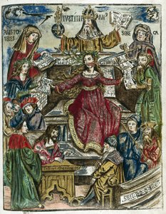 Les branches de la connaissance 16e siècle : chacune représentée par différentes personnalités : en haut, Aristote pour la philosophie et Sénèque pour la morale