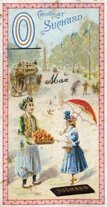 Lettre O : omnibus, ottoman, parapluie, oriflamme, orange, obélisque, ours. Gravure de l