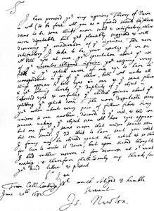Lettre de Sir Isaac Newton à William Briggs, M.D., écrite du Trinity College, Cambridge, 20 juin - Unbekannt
